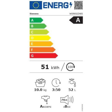SIEMENS - Máq. Lavar Roupa IQ500 WG56G2ZAES Siemens - 10