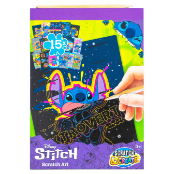 Conjunto de papelaria Scratch Art Stitch Disney CANENCO - 1
