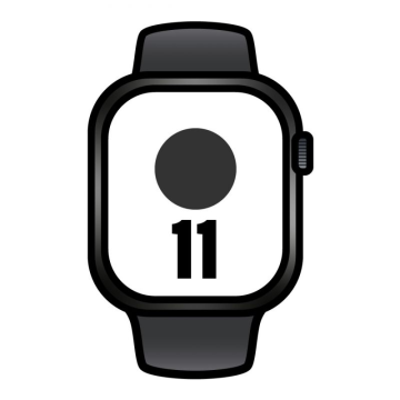 Apple Watch Series 11/ GPS/ 42 mm/ Preto Jet/ Pulseira esportiva preta (P/M) Apple - 1