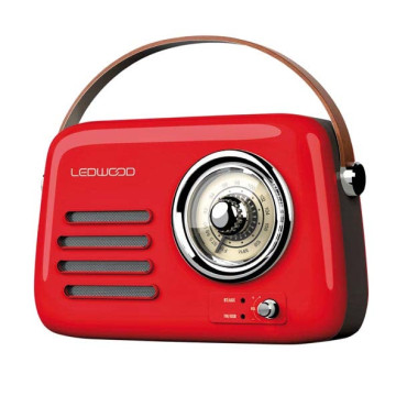 RÁDIO LEDWOOD ALMA RETRO FM 30W VERMELHO  - 1
