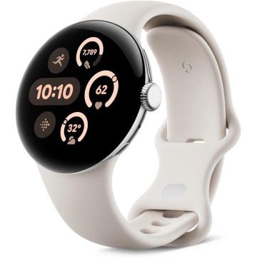Google Pixel Watch 3 41mm Polished Silver Aluminum Case / Porcelain Active Band GOOGLE - 1