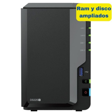 Synology DiskStation DS225+ NAS/ 2 baias de 3,5" e 2,5"/ 6 GB DDR4/ 8 TB/ Formato Torre SYNOLOGY - 1