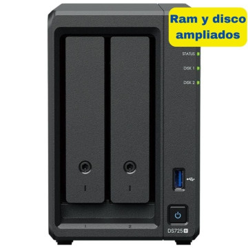 Synology DiskStation DS725+ NAS / 2 baias de 3,5" - 2,5" / 8 GB DDR4 / 8 TB / Formato Torre SYNOLOGY - 1