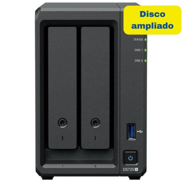 NAS Synology Diskstation DS725+/ 2 baias 3,5'- 2,5'/ 4 GB DDR4/ 8 TB/ Formato Torre SYNOLOGY - 1