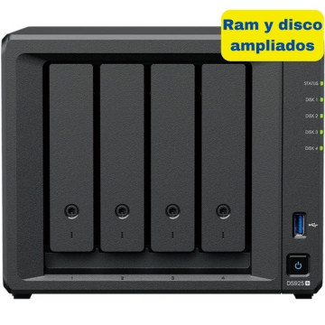 Synology DiskStation DS925+ NAS / 4 baias de 3,5" a 2,5" / 8 GB DDR4 / 16 TB / Formato Torre SYNOLOGY - 1