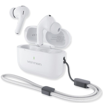 Fones de ouvido Bluetooth Vention Echo Lite E11 Plus com estojo de carregamento / 30 horas de duração da bateria / Branco VENTIO