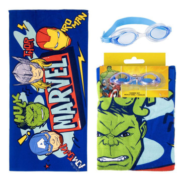 Conjunto de toalha + óculos de natação dos Vingadores da Marvel  - 1