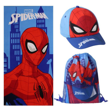 Conjunto de toalha, saco de dormir e gorro do Homem-Aranha da Marvel  - 1
