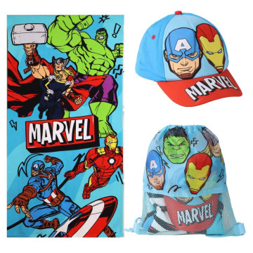 Conjunto de toalha, saco de dormir e gorro dos Vingadores da Marvel  - 1