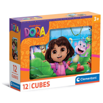 Quebra-cabeça em forma de cubo da Dora Aventureira, 12 peças CLEMENTONI - 1