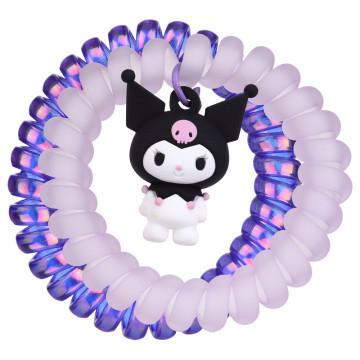 Cartela com 2 elásticos de cabelo Kuromi Hello Kitty  - 1