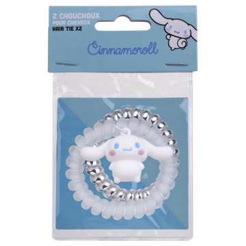 Cartela com 2 elásticos de cabelo Cinnamoroll Hello Kitty  - 1