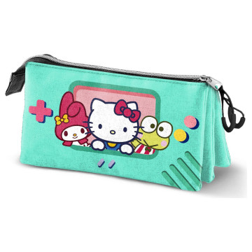 Estojo triplo para lápis inspirado no videogame Hello Kitty e seus amigos KARACTERMANIA - 1