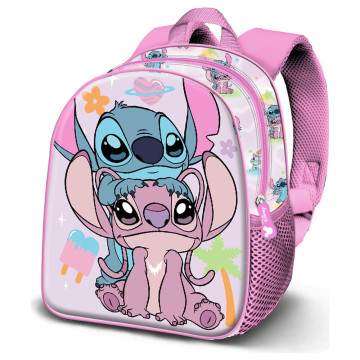 Mochila Disney 3D Casal Anjo e Stitch 31cm KARACTERMANIA - 1