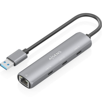Hub USB Aisens ASUC-4P037-GR/ 3x USB Tipo-C/ 1x RJ45/ Cinza AISENS - 1