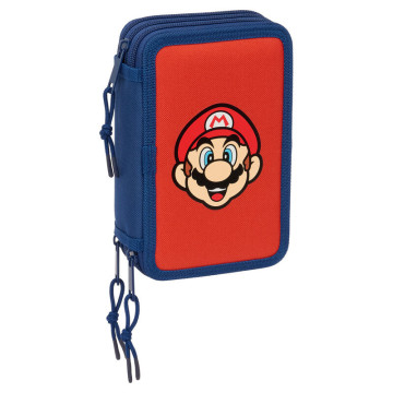 Estojo triplo Mamma Mia Super Mario Bros com 37 peças SAFTA - 1