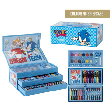estojo de papelaria para colorir do Sonic the Hedgehog  - 1