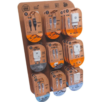Carregador GaN e suporte para cabos Tech One EKO 400903/ 9 ganchos/ Inclui 27 produtos TECH ONE TECH - 1