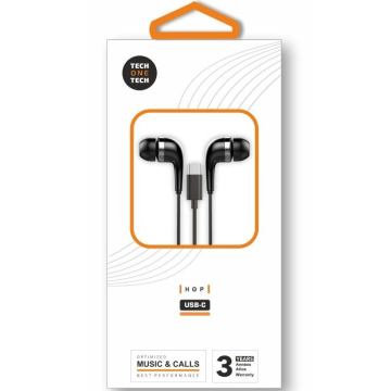 Fones de ouvido intra-auriculares Tech One Tech earTECH TEC1305/ com microfone/ USB tipo C/ Preto TECH ONE TECH - 1