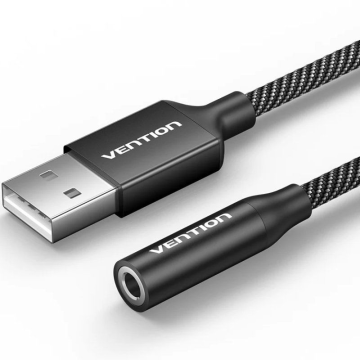 Adaptador Vention CVEBC / Conector fêmea de 3,5 mm para USB macho / 1 m / Cinza VENTION - 1