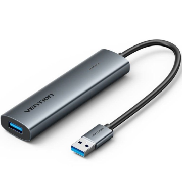 Hub USB 3.0 Vention TGXHB / 1x USB Tipo-C / 3x USB / 1x USB Tipo-C PD / Cinza VENTION - 1