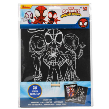 Conjunto de papelaria Marvel do Homem-Aranha com arte de raspagem CANENCO - 1