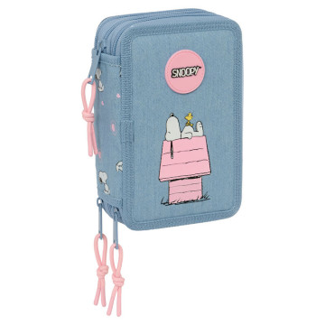 Estojo triplo Snoopy Peanuts para 37 lápis SAFTA - 1