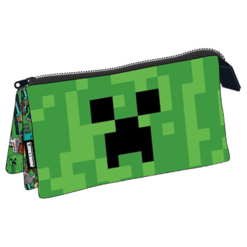Estojo triplo para lápis com personagens de Minecraft  - 1