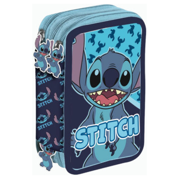 Estojo triplo abstrato Stitch Disney  - 1