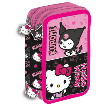 Estojo triplo Kuromi e Hello Kitty  - 1
