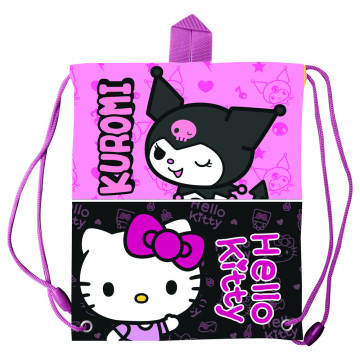 Sacola de lanches Kuromi e Hello Kitty 30cm  - 1