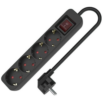 Régua de energia TM ELECTRON TMUAD504SBK com 4 tomadas e 1,5 m TM ELECTRON - 1