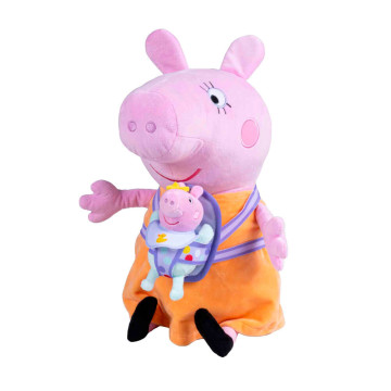 Pelúcia da Mamãe Pig com Evie da Peppa Pig, 33 cm SIMBA - 1