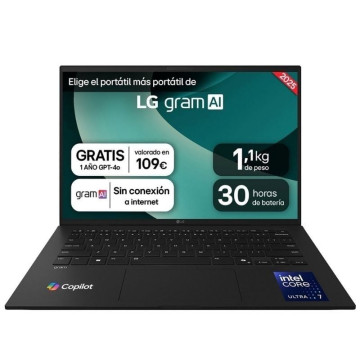 Notebook LG Gram 14ZD90T-G AX88B Intel Core Ultra 7-255H/ 32GB/ SSD de 1TB/ 14"/ Sem Sistema Operacional LG - 1