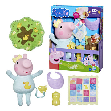 A boneca Evie grunhe e abraça a Peppa Pig. HASBRO - 1