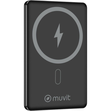 Muvit For Change MCCHP0009 Power Bank 5000mAh / 20W / Sem fio / Preto / Inclui cabo USB Tipo C MUVIT FOR CHANGE - 1