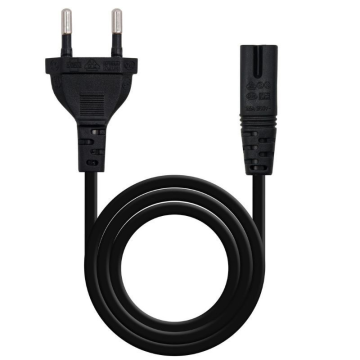 Cabo de alimentação Nanocable 10.22.0402-L200/ CEE7/16 Macho - C7 Fêmea/ 2m/ Preto Formato 8 NANO CABLE - 1