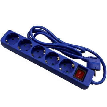 Régua de tomadas Phasak BN 0825 com interruptor / 5 tomadas / Cabo de 1,8 m / Azul PHASAK - 1