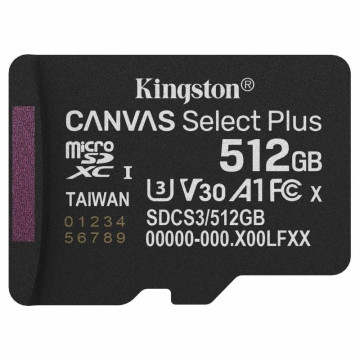 Cartão de memória microSD XC Kingston CANVAS Select Plus de 512 GB / Classe 10 / 150 MB/s KINGSTON - 1