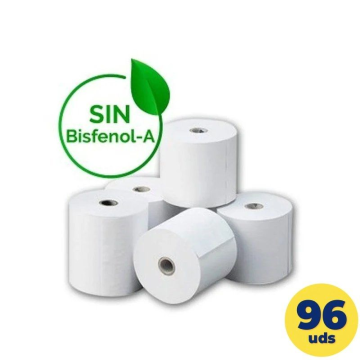 Caixa genérica com rolo de papel térmico 80x55 BPAF/ 80 x 55 mm/ 12 pacotes/ 96 unidades GENERICO - 1