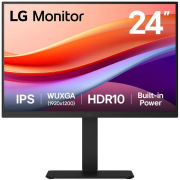 Monitor profissional LG 24BA55W-B de 24" / WUXGA / Multimídia / Altura ajustável / Preto LG - 1