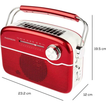 THOMSON - Radio BT Vintage Solar Cinzento RTS450BTR THOMSON - 3