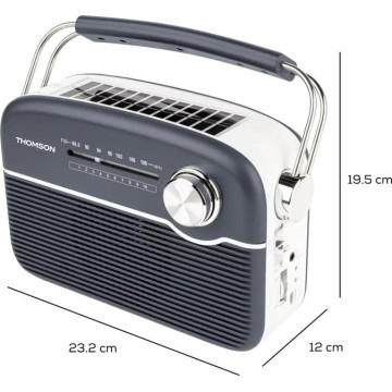 THOMSON - Radio BT Vintage Solar Vermelho RTS450BTG THOMSON - 2