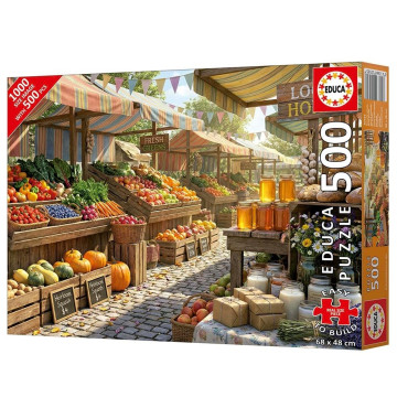 EDUCA - Puzzle 500 Plus Mercado Ensolarado 20585  - 1