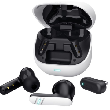 Fones de ouvido Bluetooth Trust GXT 409 Oxxie 25478 com estojo de carregamento / 7 horas de duração da bateria / Branco e preto 