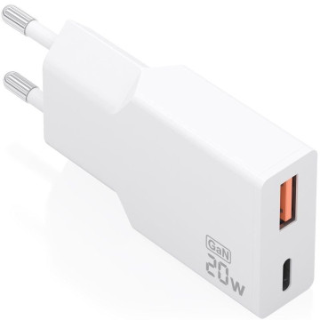 Carregador de parede Aisens A110-0998 GaN/ 1x USB Tipo-C/ 1x USB/ 20W/ Branco AISENS - 1