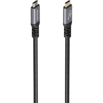 Cabo USB 3.2 Tipo C Aisens A107-0988/ USB Tipo C Macho - USB Tipo C Macho/ Até 100 W/ 20 Gbps/ 3 m/ Preto AISENS - 1
