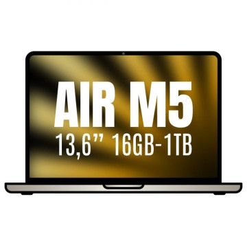 Apple MacBook Air 13,6" / Processador M5 de 10 núcleos / 16 GB de RAM / SSD de 1 TB / GPU de 10 núcleos / Branco Estelar Apple -