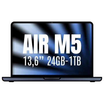 Apple MacBook Air 13,6" / Processador M5 de 10 núcleos / 24 GB de RAM / SSD de 1 TB / GPU de 10 núcleos / Cor: Preto Apple - 1