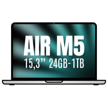 Apple MacBook Air 15,3" / Processador M5 de 10 núcleos / 24 GB de RAM / SSD de 1 TB / GPU de 10 núcleos / Prateado Apple - 1